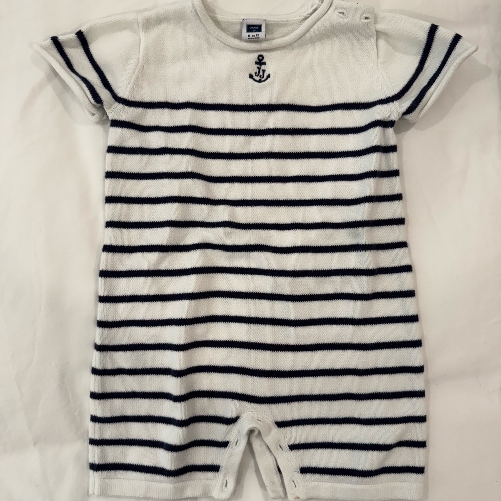 Nautical Striped Knit Romper